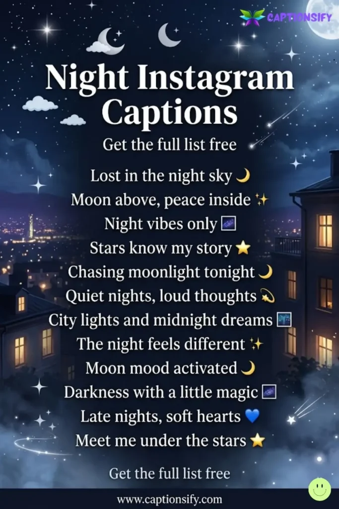 Short and Sweet Night Instagram Captions