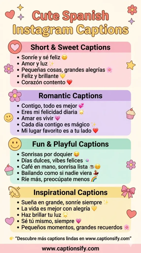 Sweet and Playful Spanish Captions to Brighten Your Feed