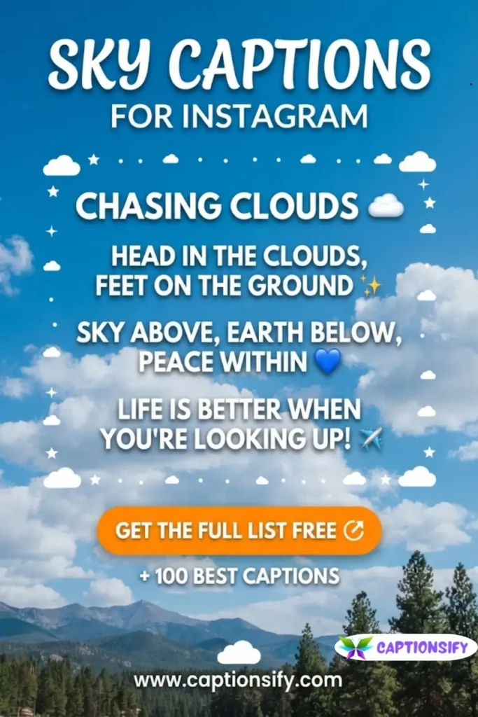 Whimsical Sky Captions for Cloudy Days