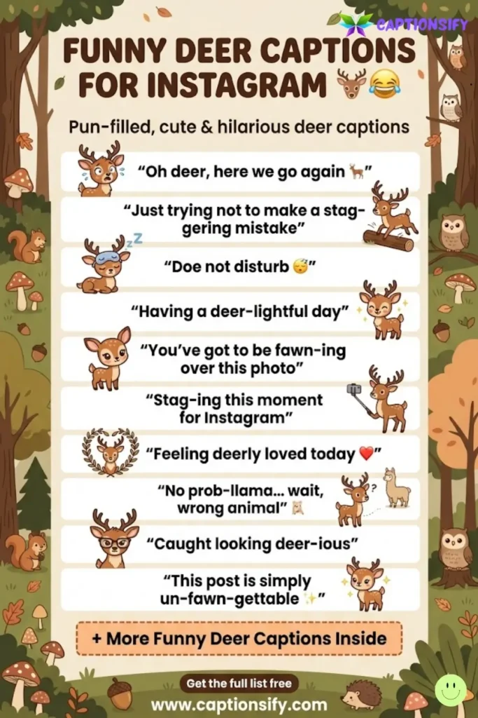 Quirky Captions for Those Adorable Deer Moments