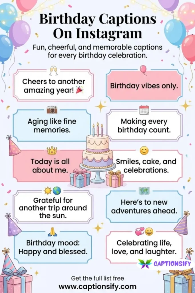 Short and Sweet Birthday Captions for Instagram