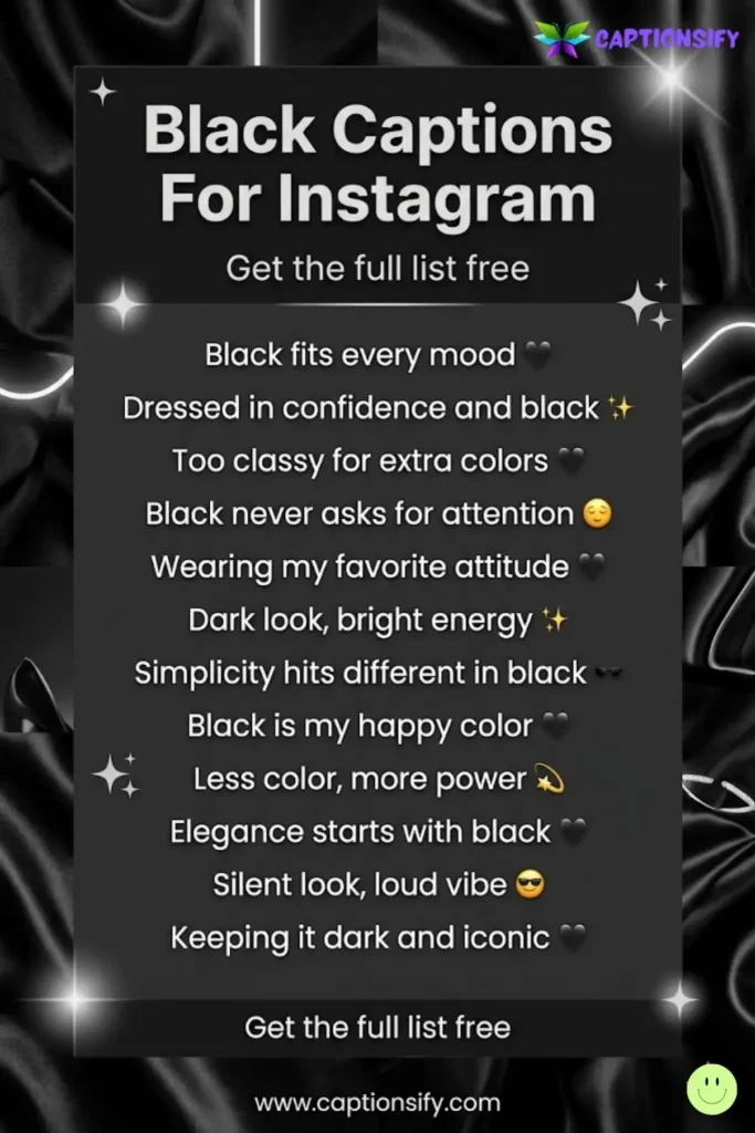 Short and Sweet Black Captions for Minimalist Vibes