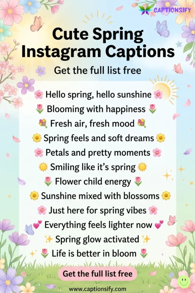 Short and Sweet Spring Captions