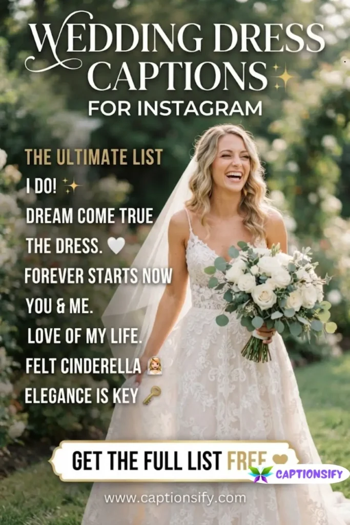 Captions That Capture the Magic of Your Wedding Dress