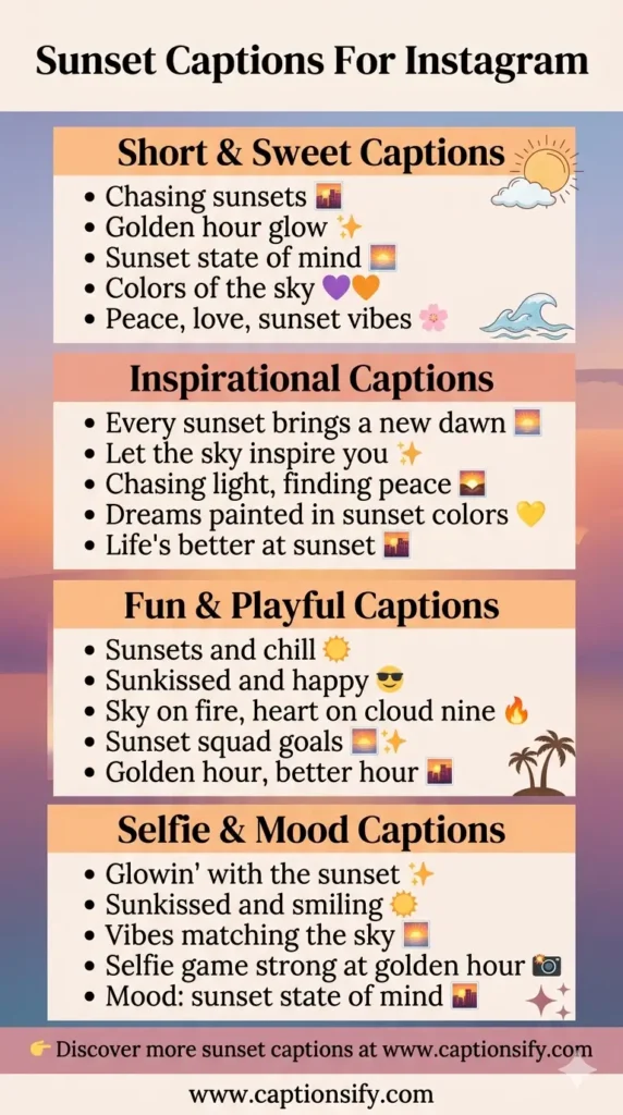 Captions to Capture the Beauty of Sunsets