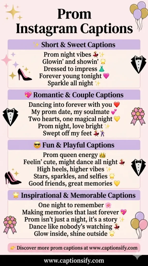 Cute Prom Captions for Best Friends