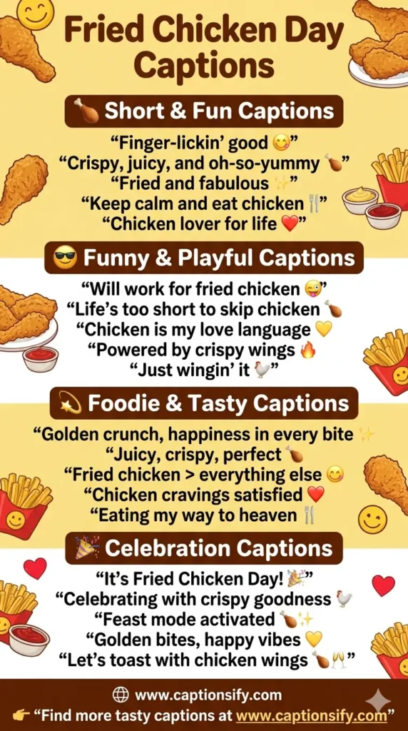 Fried Chicken Day Captions for Food Lovers
