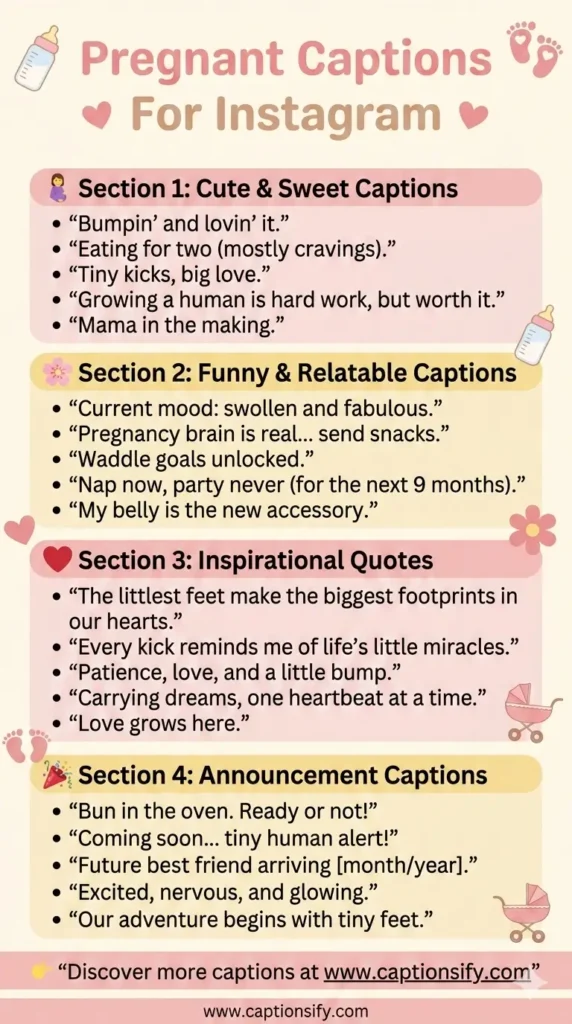 Fun and Playful Captions for Expecting Moms