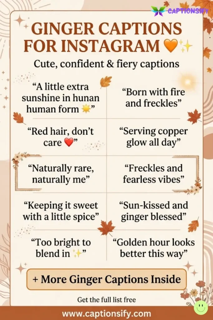 Sassy Ginger Captions for Confident Souls