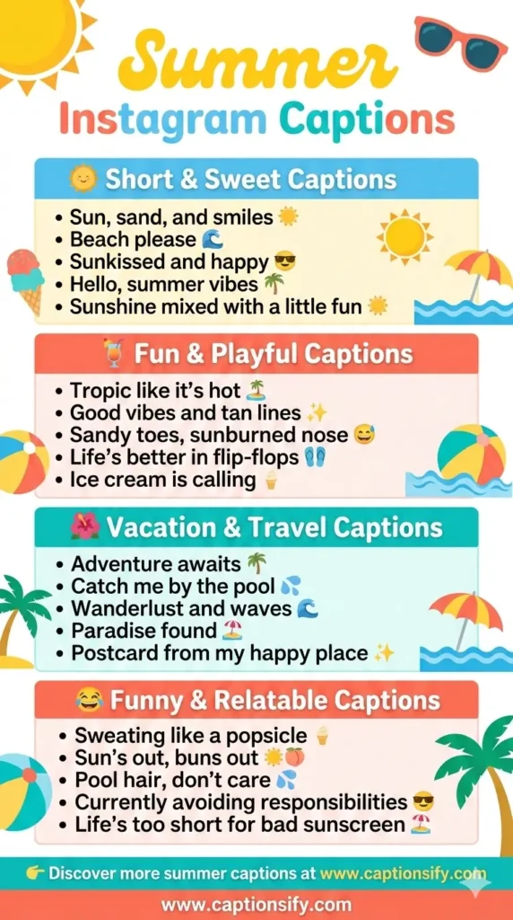 Short and Sweet Summer Captions for Your Posts