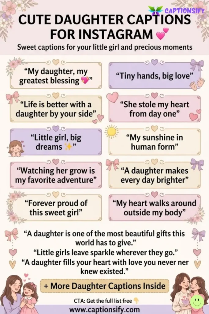 Adorable Captions for Daughter Photos