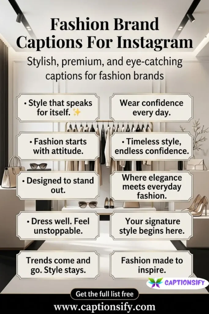 Catchy Fashion Brand Instagram Captions For Brand Awareness