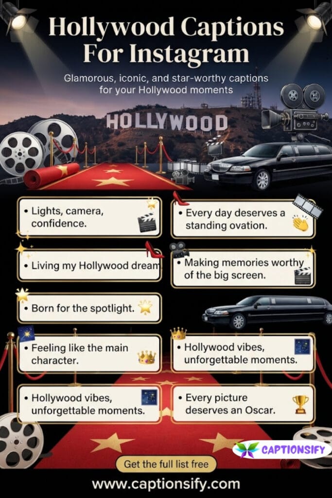 Creative Hollywood Inspired Captions