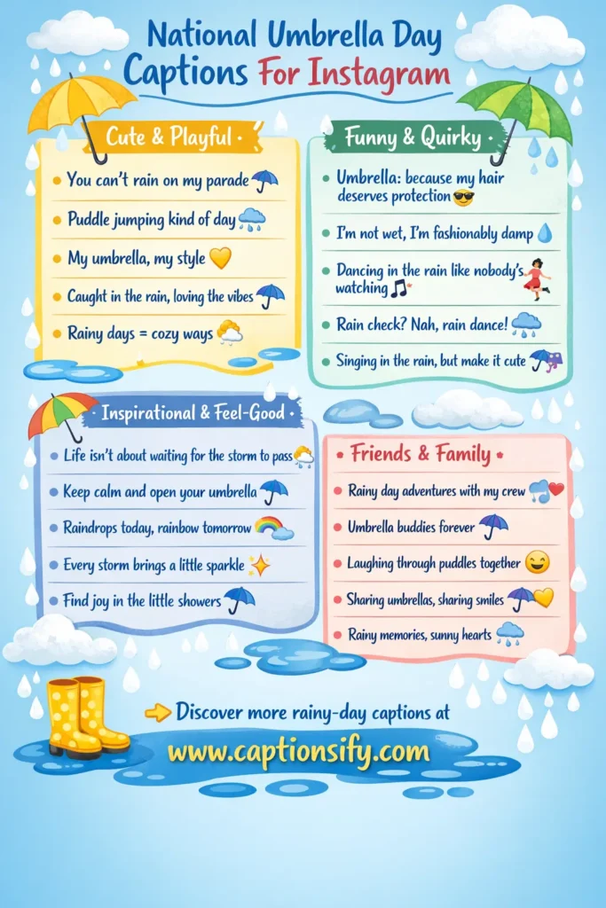 Creative National Umbrella Day Instagram Caption Ideas