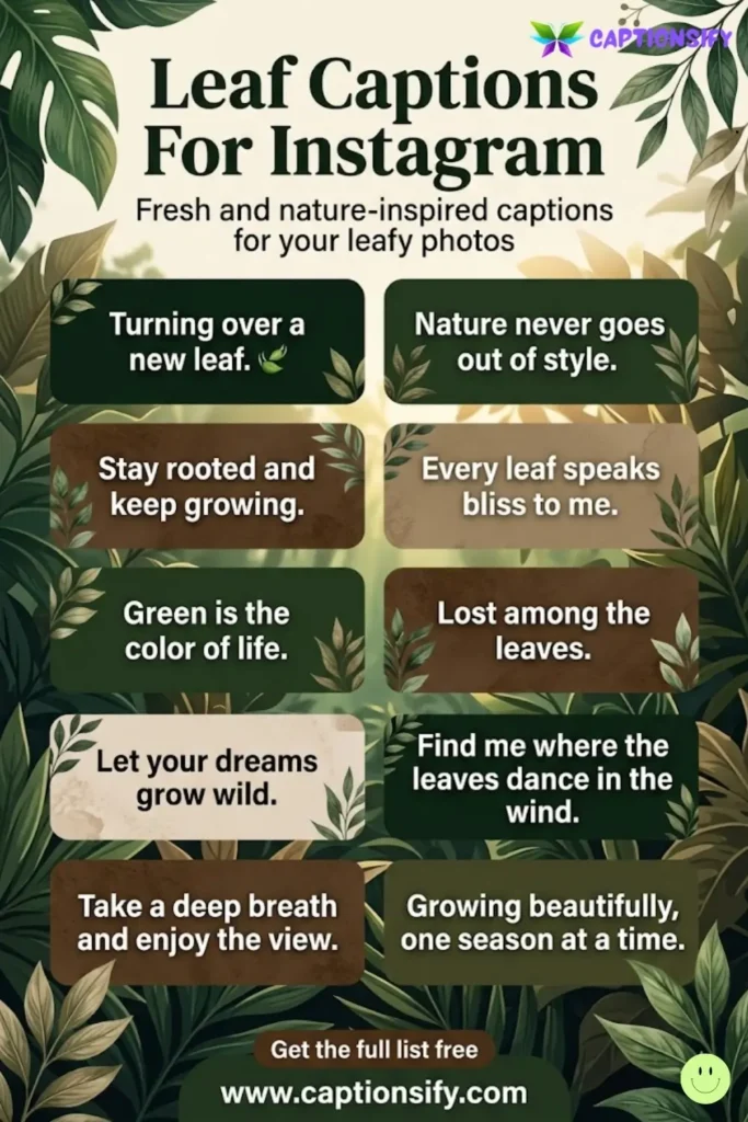Inspirational Leaf Captions for Nature Lovers