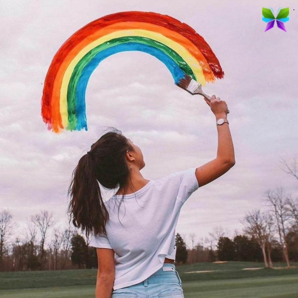 Rainbow Text Instagram Caption