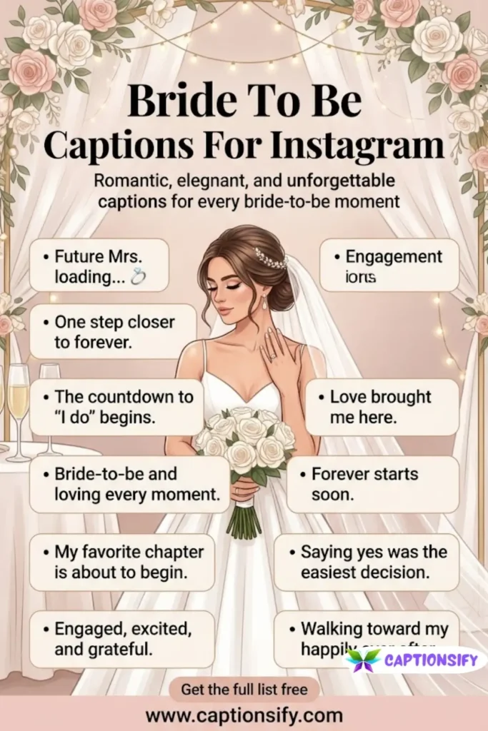 Romantic Bride To Be Captions
