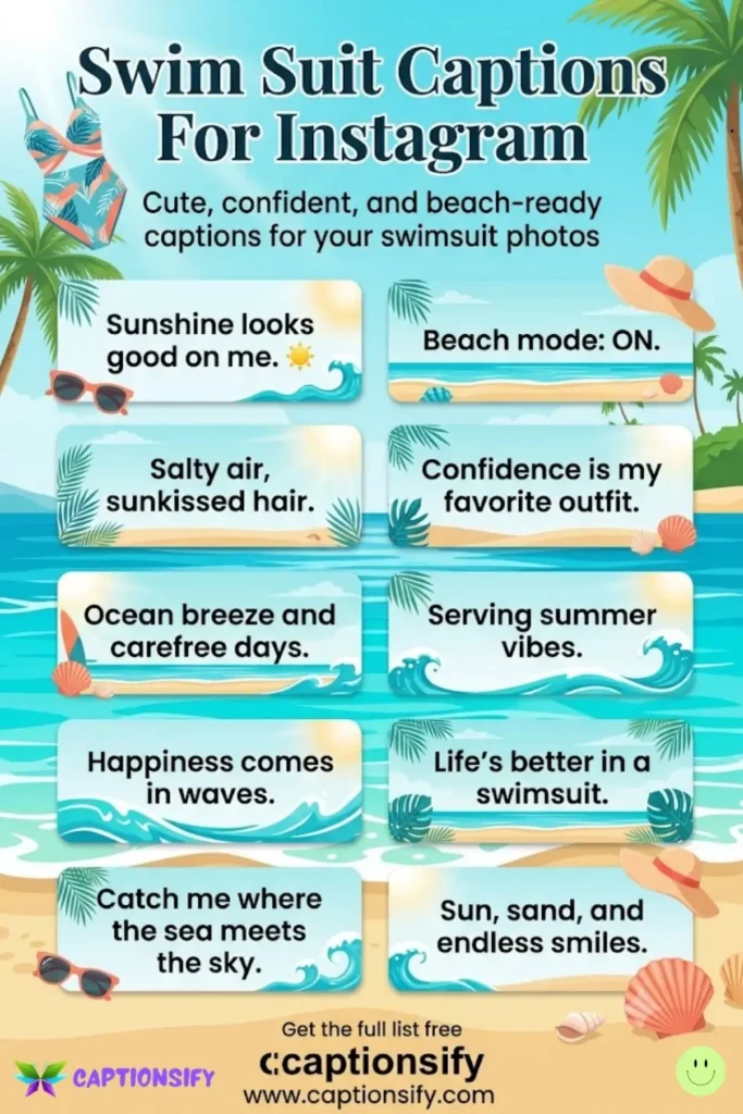 Sassy Swim Suit Captions for Bold Women