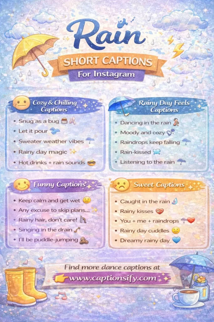 Short Rain Captions For Instagram Posts