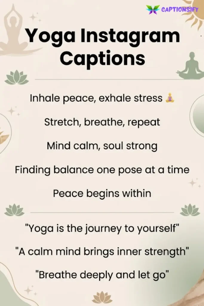 Short Yoga Captions for Quick Posts