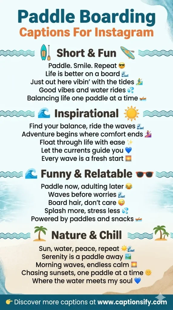 Short and Sweet Paddle Boarding Captions
