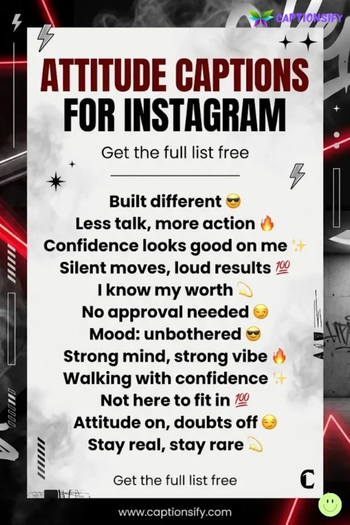 Short attitude captions for Instagram stories