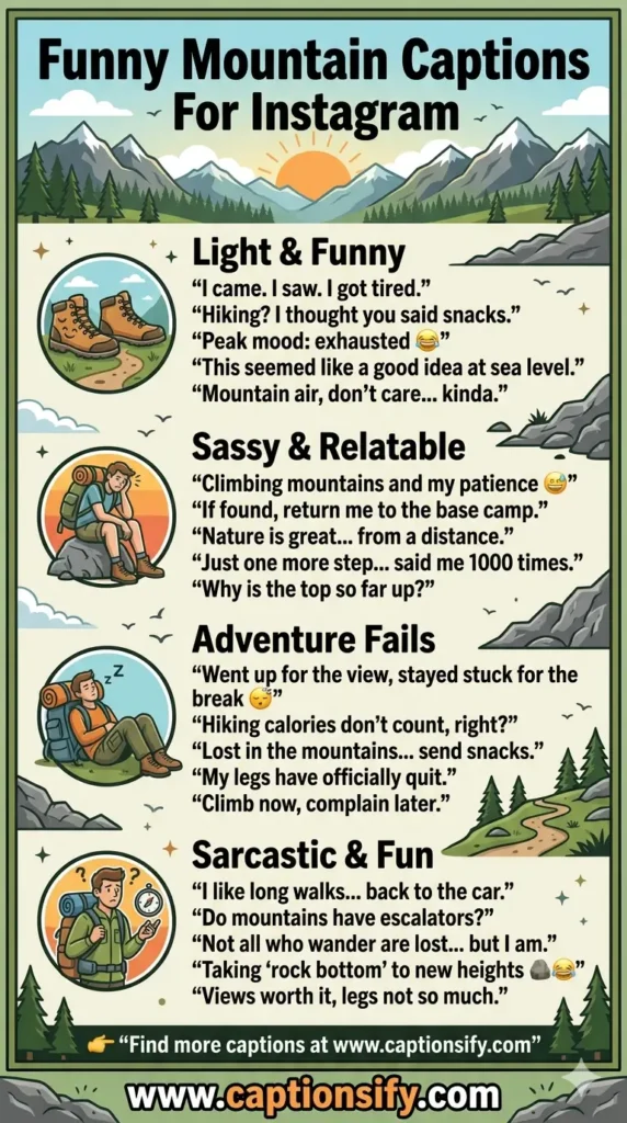 Best Humorous Mountain Quotes For Instagram Posts