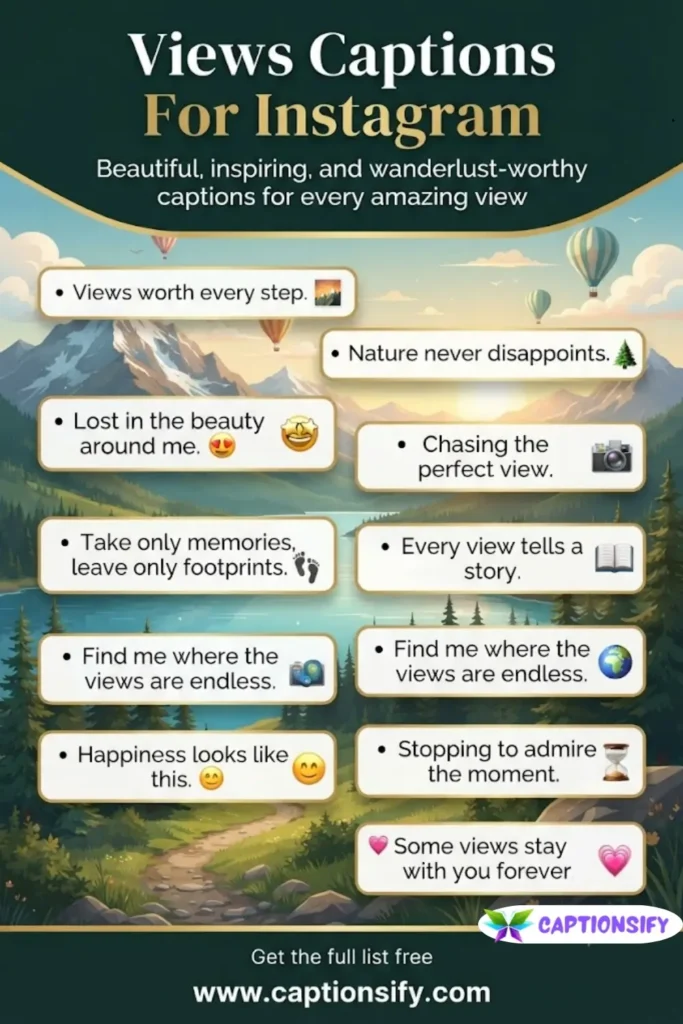 Cool Views Captions for Instagram Pictures