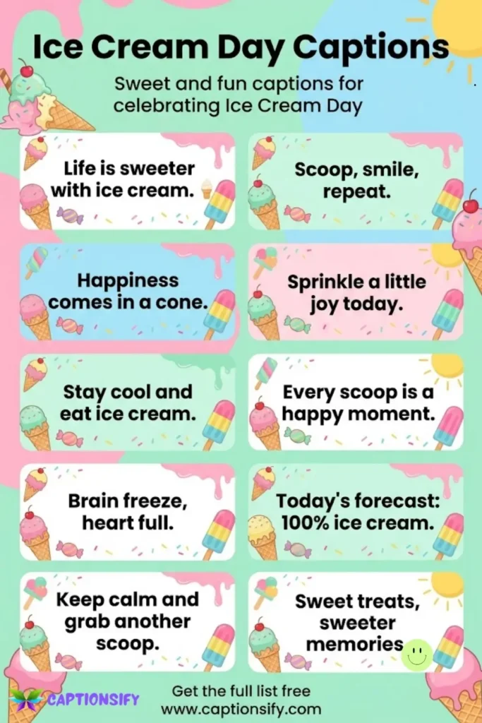 Creative Ice Cream Day Captions for Facebook Posts
