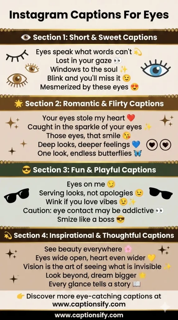 Creative Instagram captions for eye makeup looks