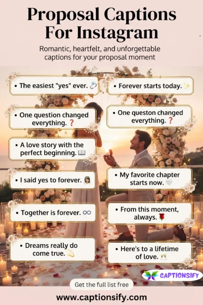 Creative Proposal Captions For Instagram To Share Your Engagement
