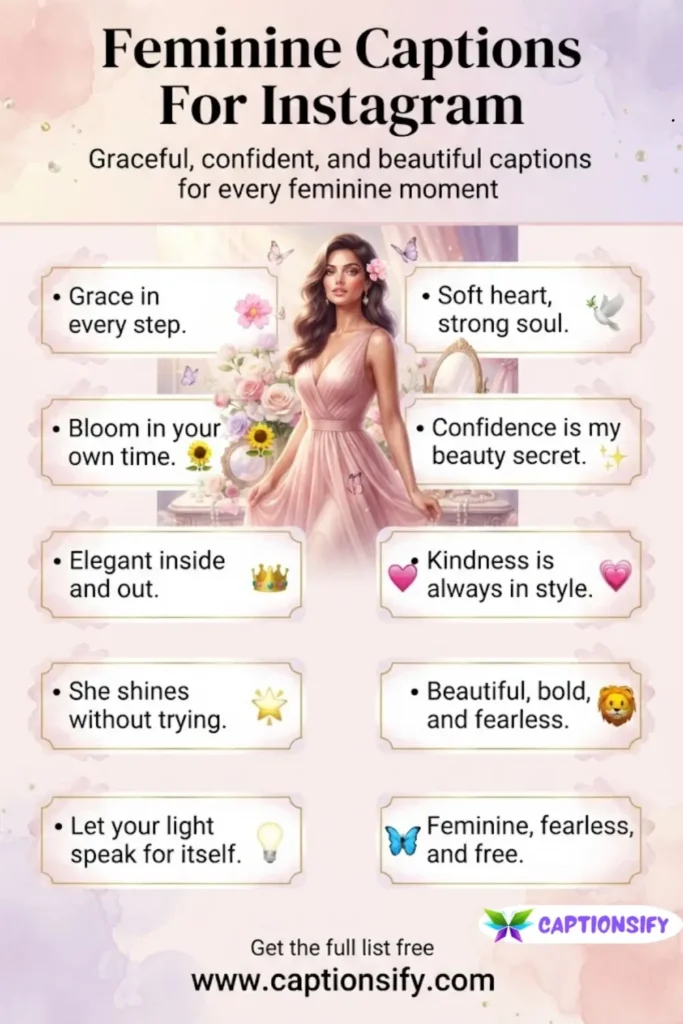 Cute Feminine Instagram Caption Ideas For Women