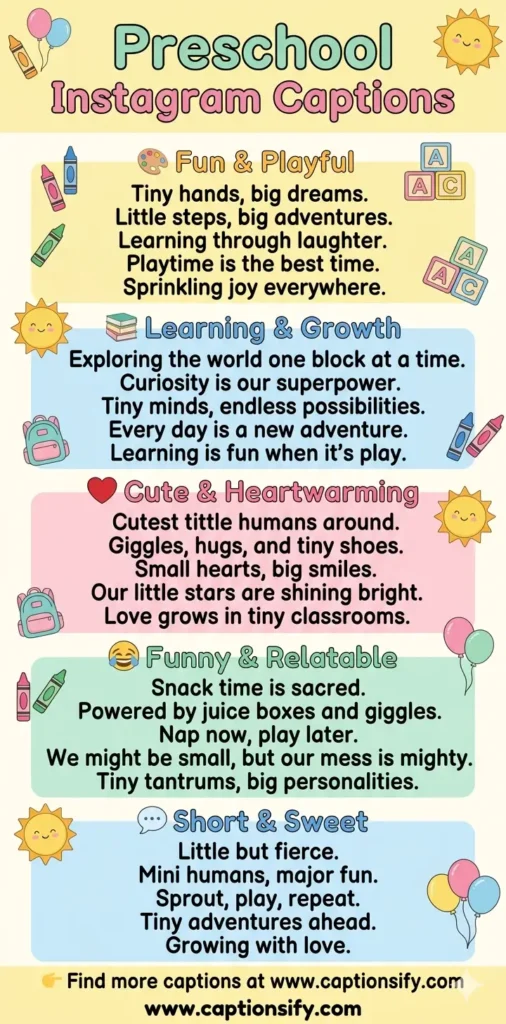 Cute Preschool Instagram Caption Ideas for Kids