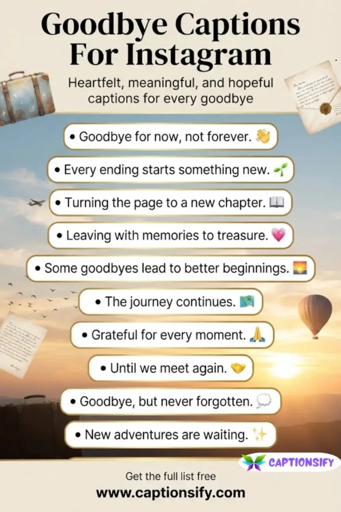 Emotional Goodbye Captions For Instagram Stories