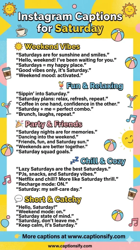 Fun Saturday Instagram captions to start the weekend right