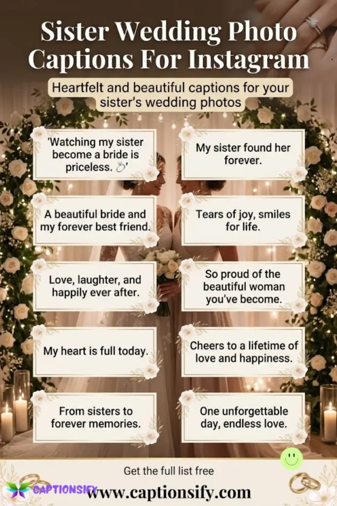 Funny Sister Wedding Photo Captions for Instagram