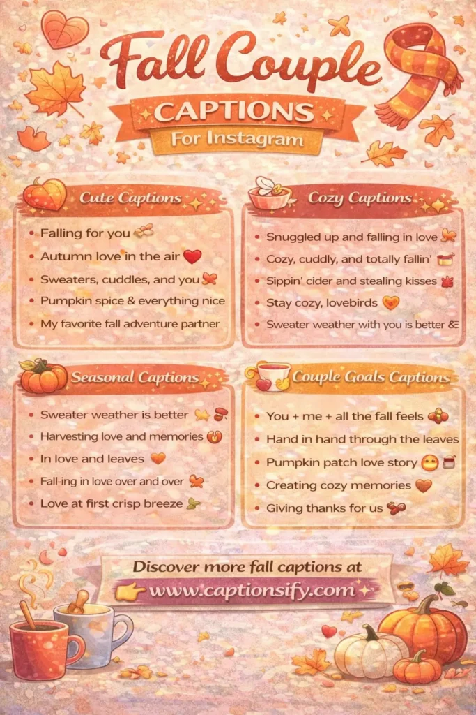 Romantic Autumn Couple Captions for Instagram
