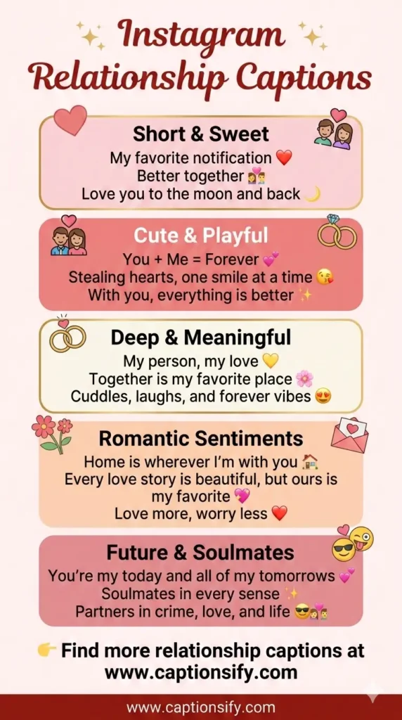 Romantic Instagram Relationship Captions for Him and Her