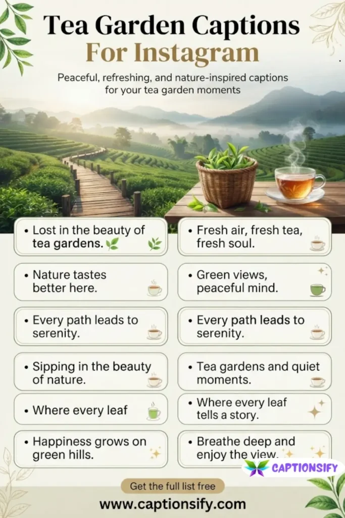 Short Tea Garden Captions for Instagram Posts
