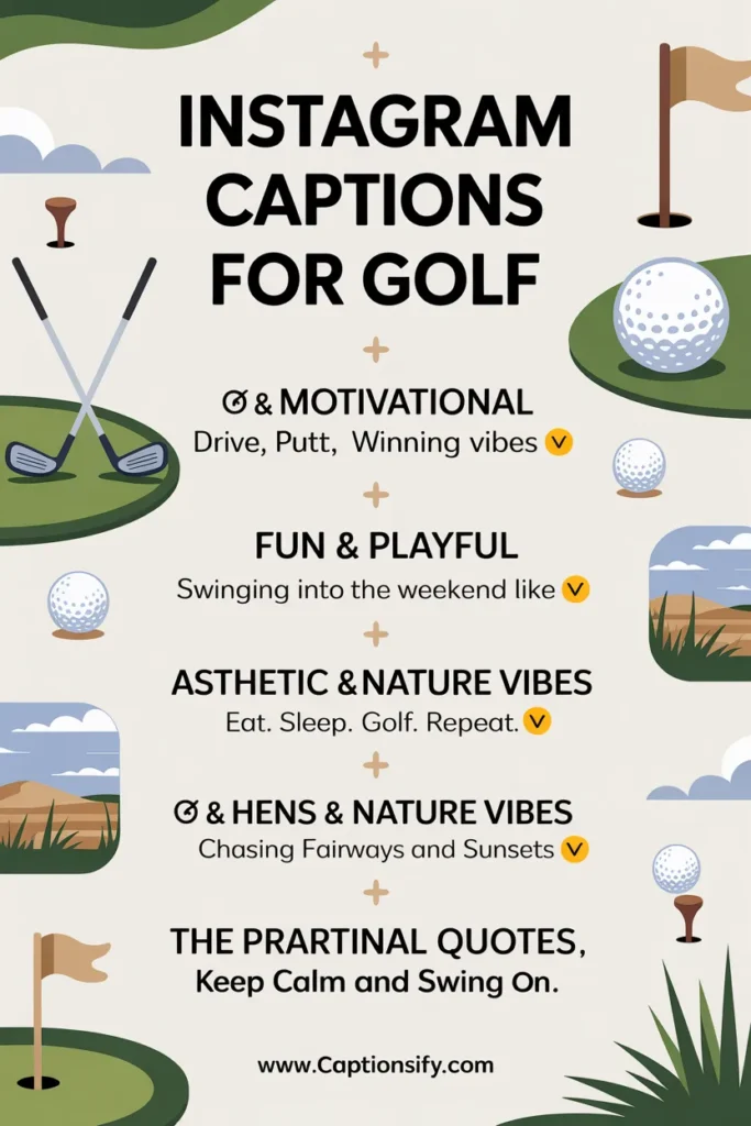 Short golf captions for Instagram stories