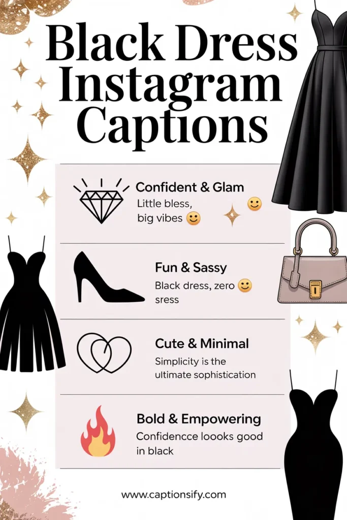 Simple Black Dress Instagram Quotes for Classy Style