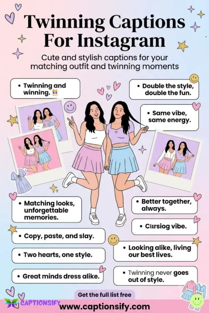 Stylish Twinning Captions For Instagram To Highlight Fashion