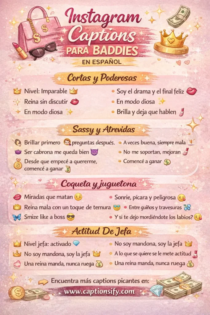 Trendy Instagram captions for bold baddies in Spanish
