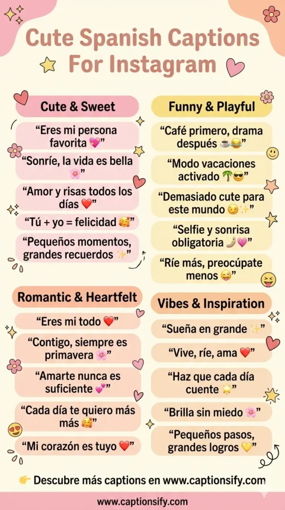 Best adorable Spanish captions for Instagram photos