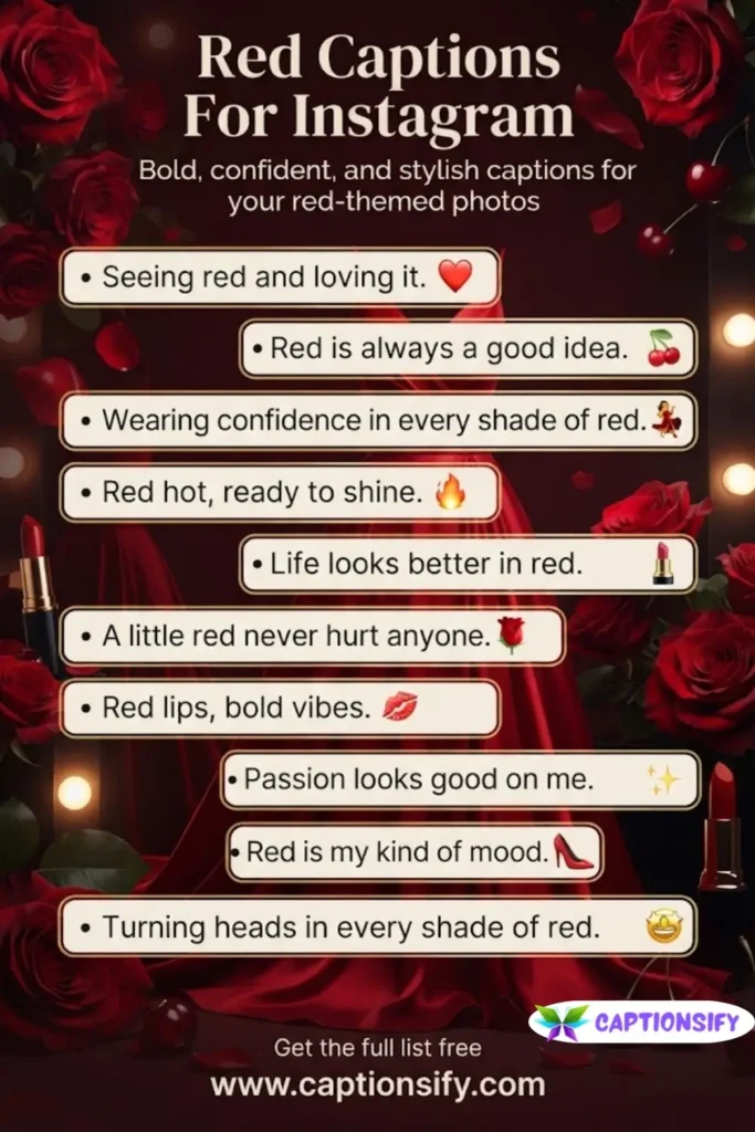 Catchy Red Phrases For Fashion Posts