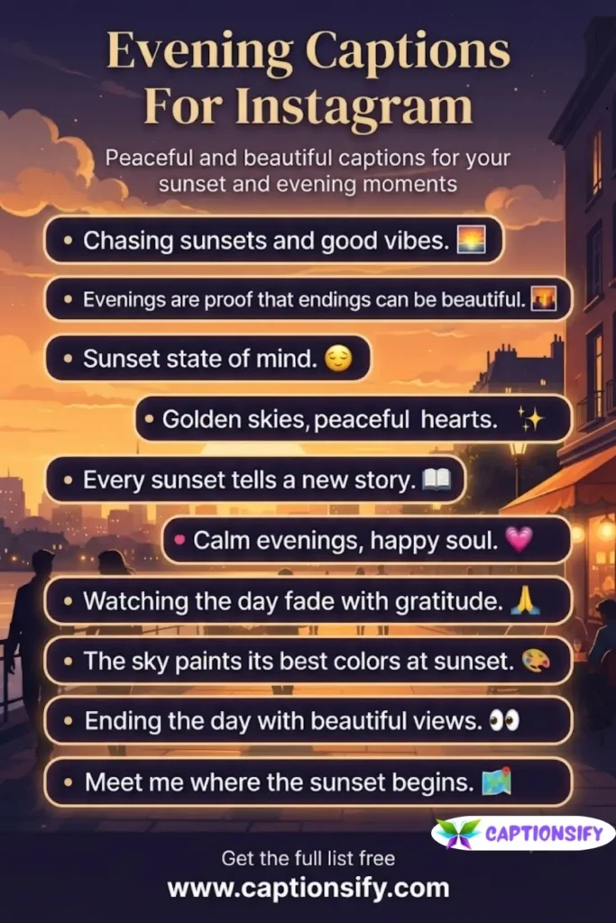 Creative Instagram Captions For Evening Vibes