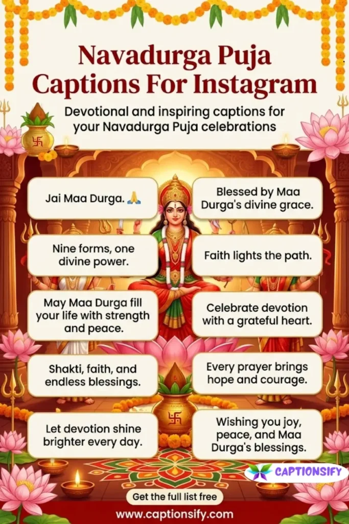 Creative Navadurga Puja Captions for Instagram Engagement