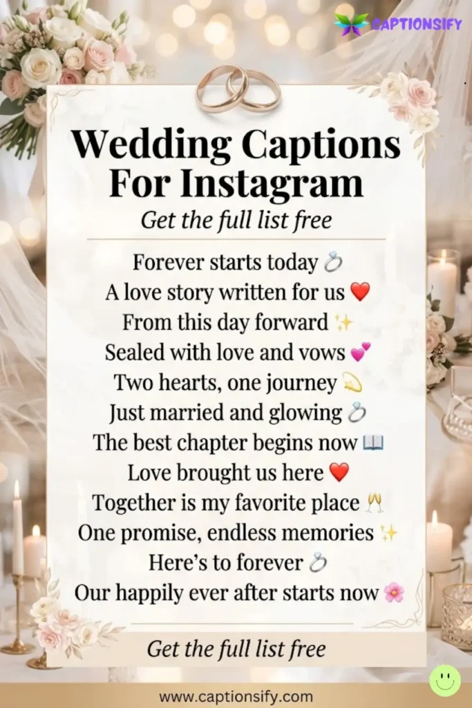 Creative Wedding Captions For Instagram