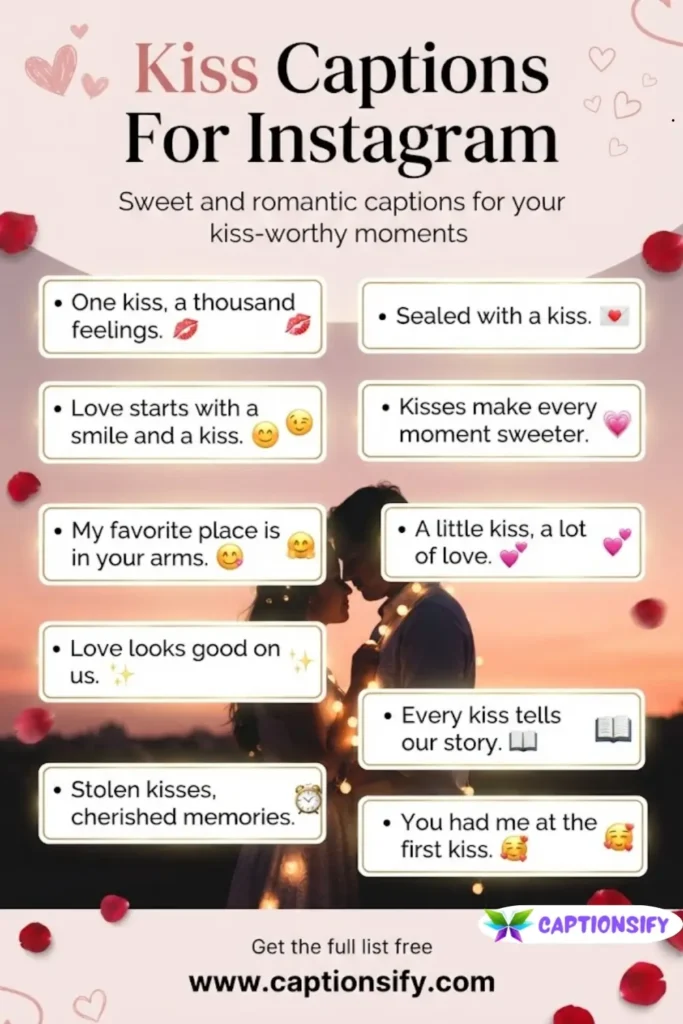Cute Kiss Captions For Instagram