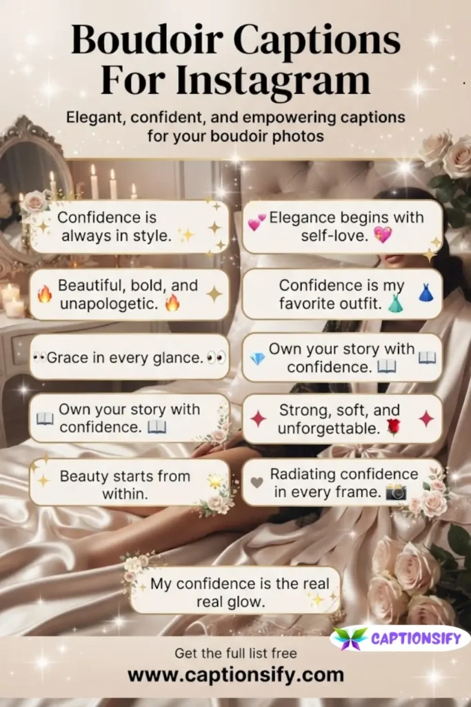 Elegant Boudoir Captions For Instagram Photos